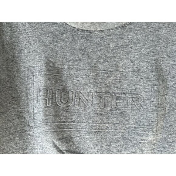 HUNTER Gray Embossed Logo T-Shirt Oversized Size Med - Picture 7 of 8